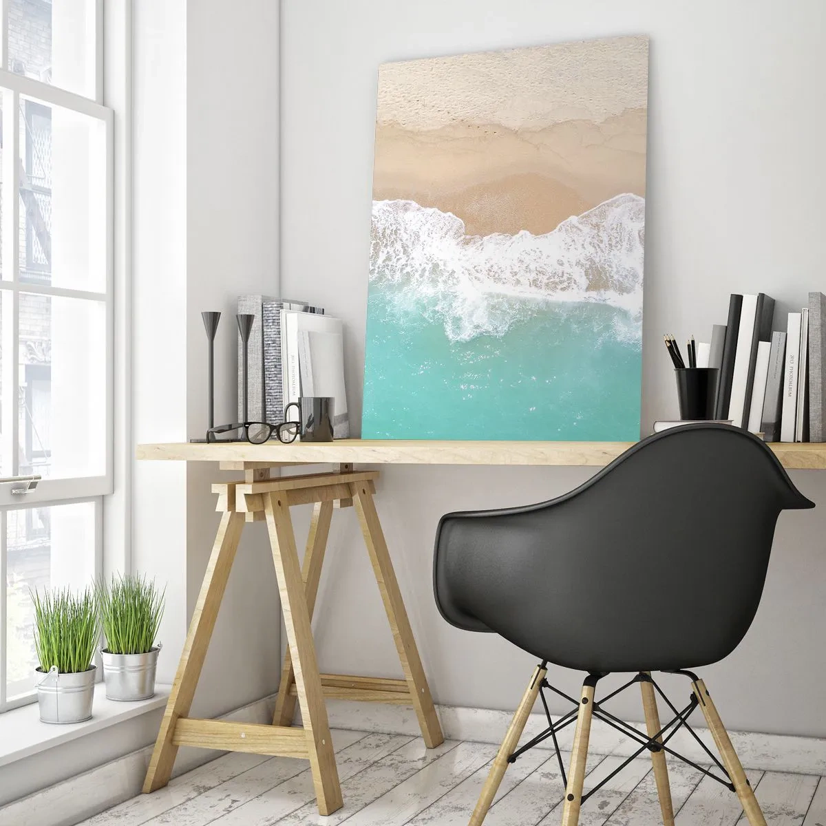 Quadro em vidro - Toque carinhoso - 50x70 cm