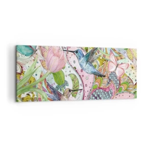 Quadro em tela - Emaranhados em trepadeiras - 100x40 cm
