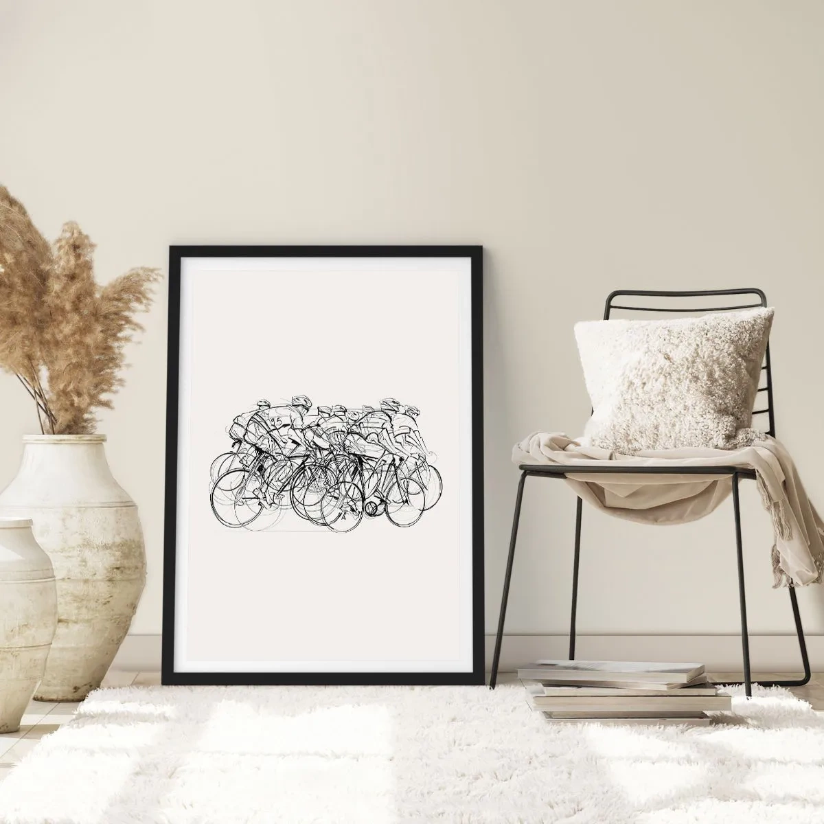 Pôster com moldura preta - Juntos como uma equipa - 61x91 cm