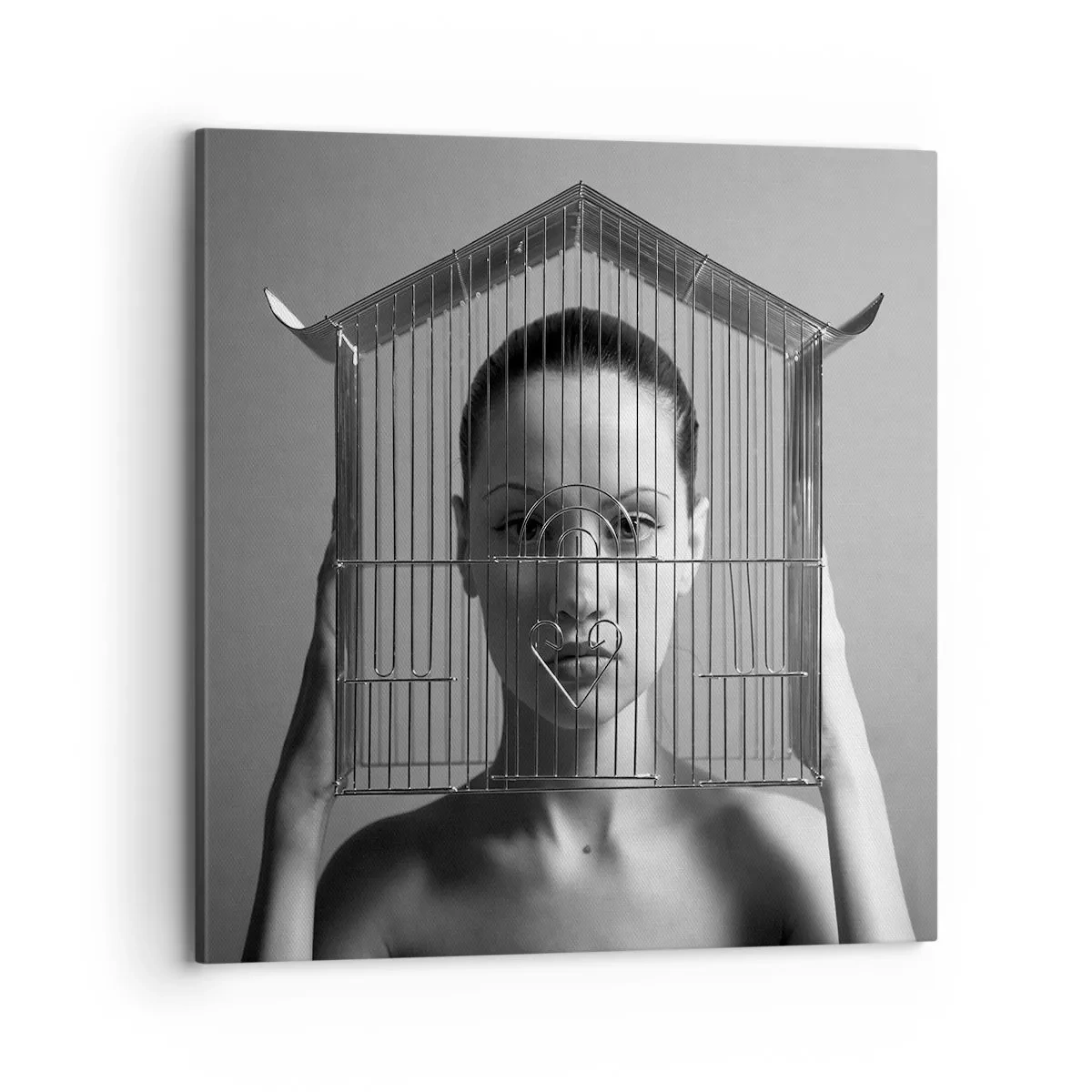 Quadro em tela - Retrato um pouco surreal - 70x70 cm