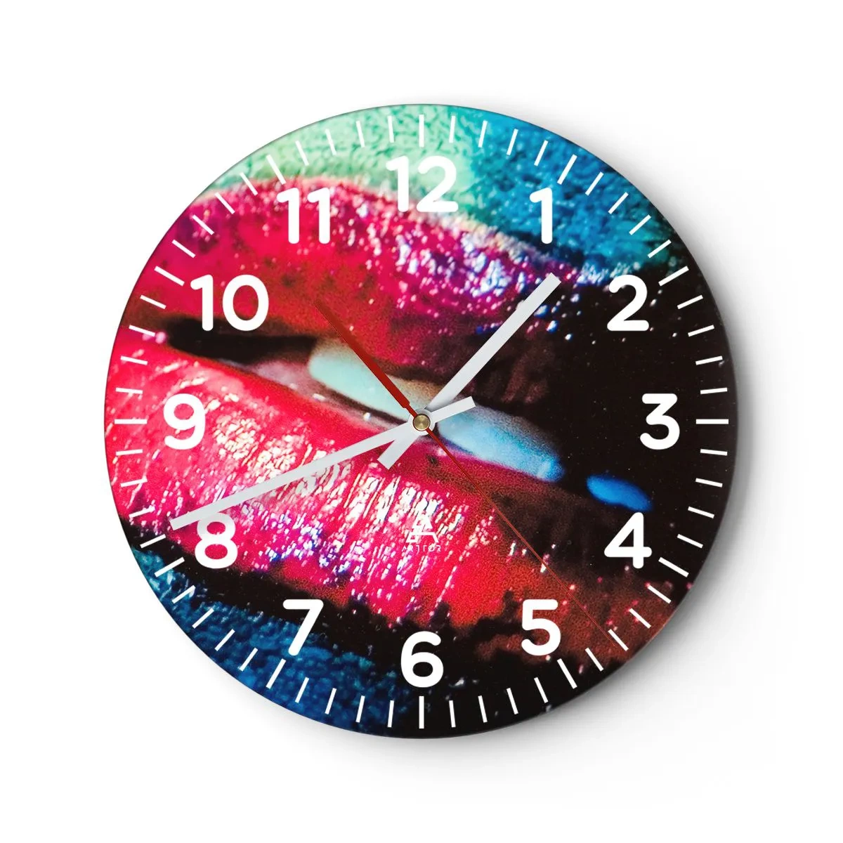 Relógio de parede - Relógio em vidro - Sensual e perturbador - 40x40 cm