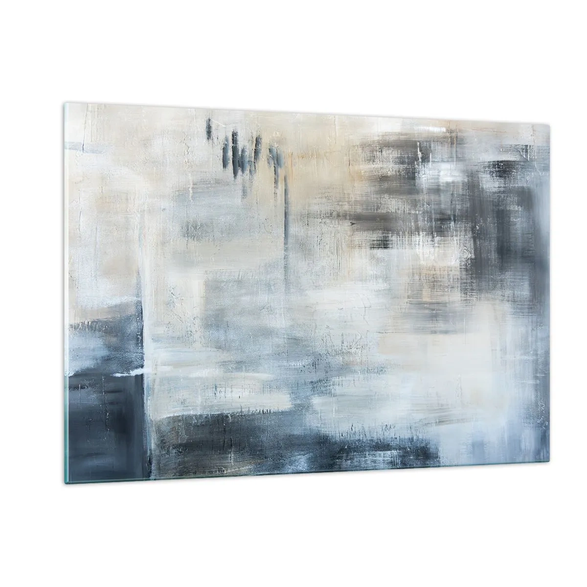 Quadro em vidro - Atrás da cortina azul - 120x80 cm