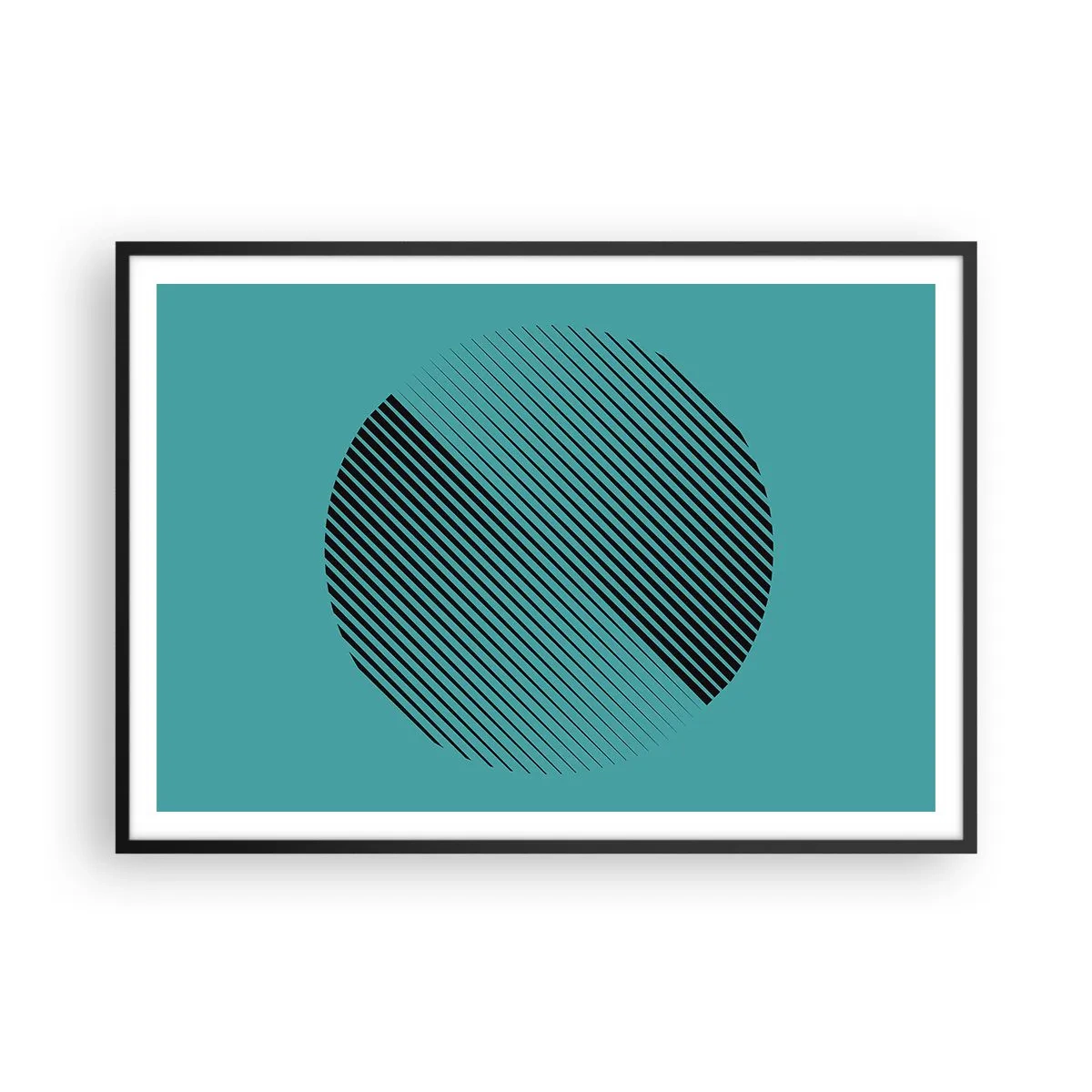 Pôster com moldura preta - Círculo – uma variação geométrica - 100x70 cm
