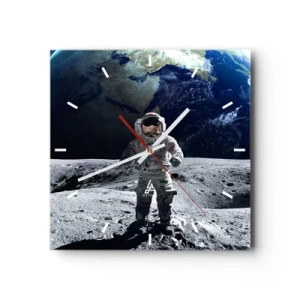 Relógio de parede - Relógio em vidro - Saudações da Lua - 30x30 cm