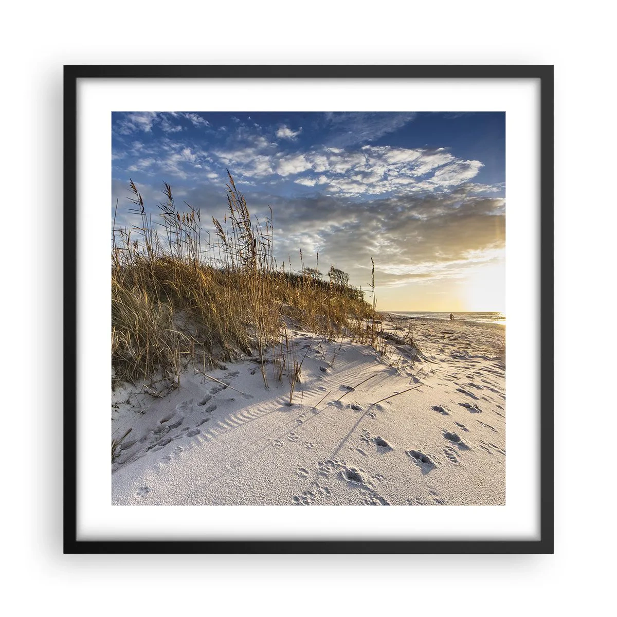 Pôster com moldura preta - Um convite para um passeio - 50x50 cm