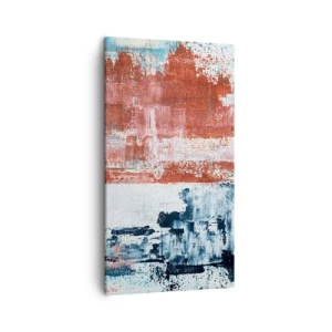 Quadro em tela - Meio a meio abstrato - 45x80 cm