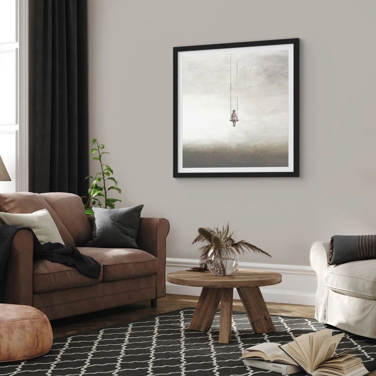 Pôster com moldura preta - A criança em nós - 50x50 cm