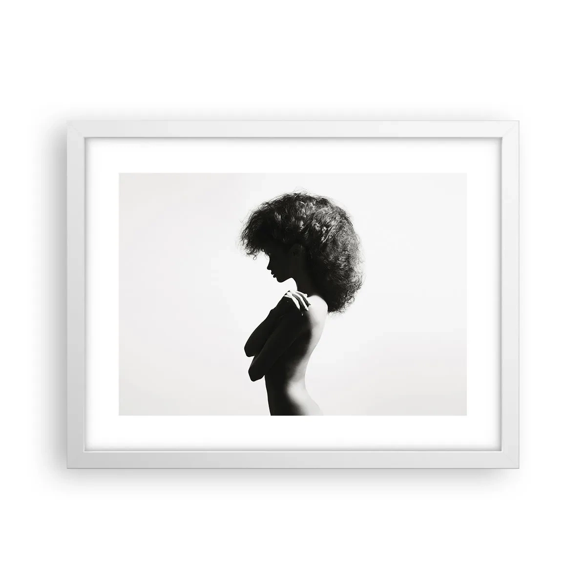 Pôster em moldura branca - Como uma flor em um caule fino - 40x30 cm