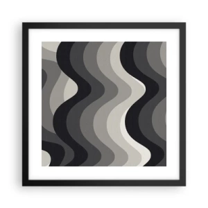 Pôster com moldura preta - Onda após onda - 40x40 cm