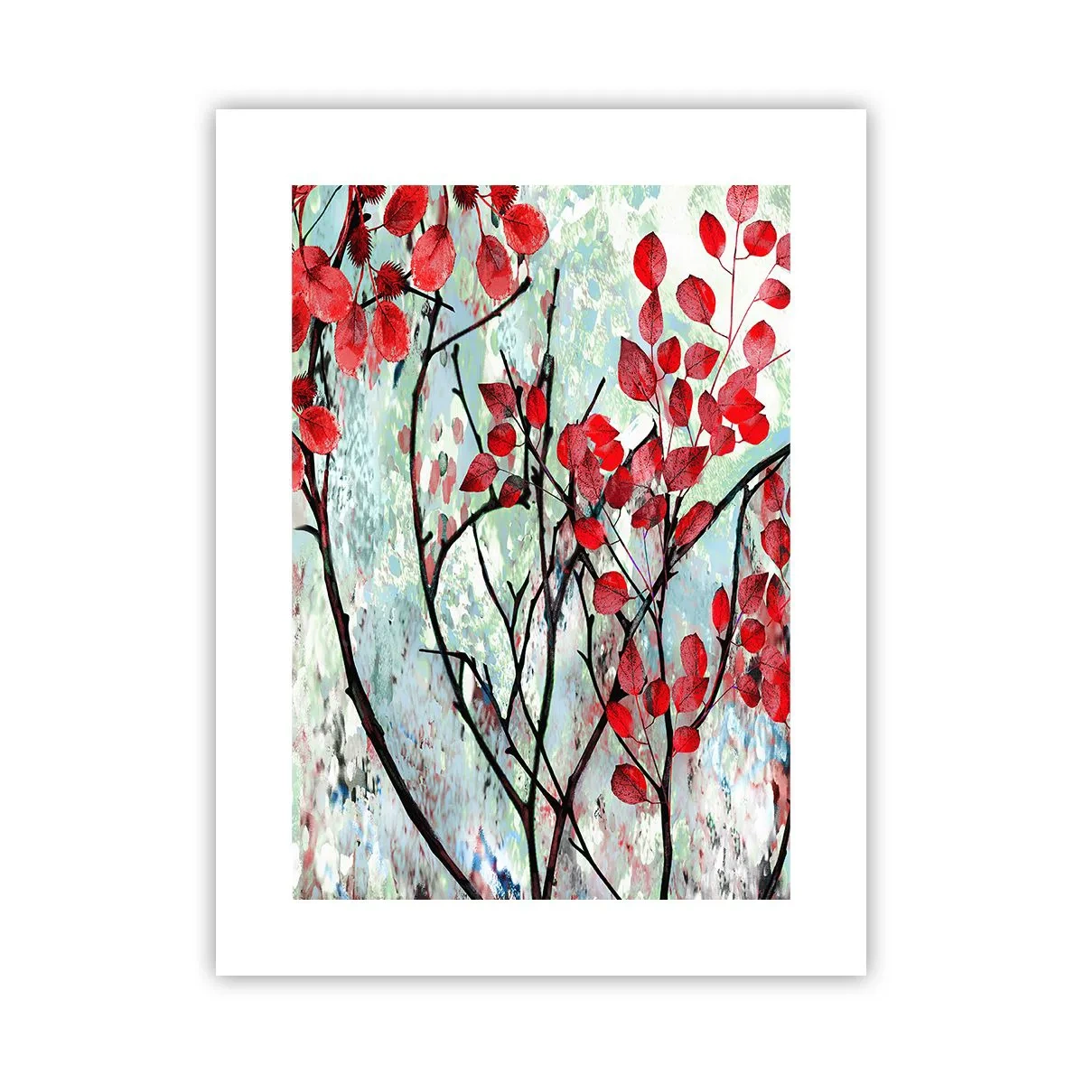 Pôster - Árvore em escarlate - 30x40 cm