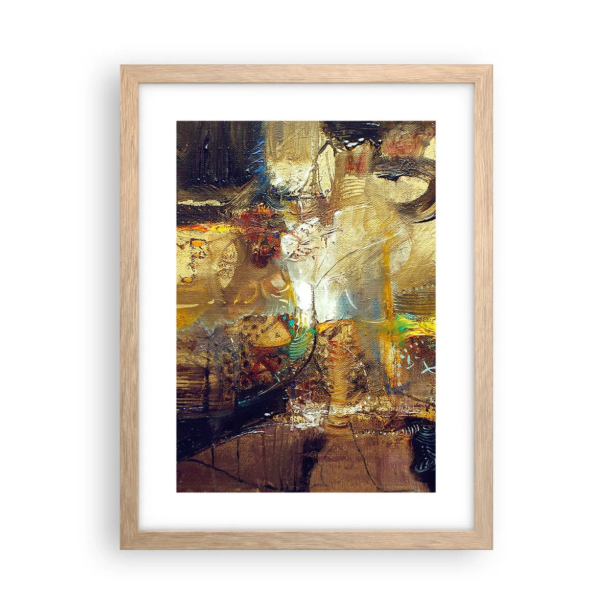 Pôster com moldura de carvalho claro - Frio, mais quente, quente - 30x40 cm