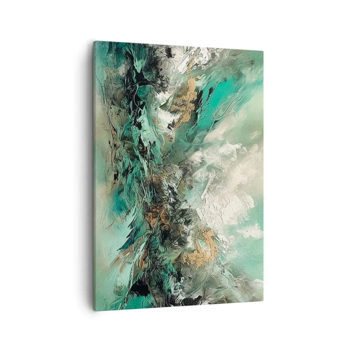 Quadro em tela - Surf esmeralda e preto - 50x70 cm