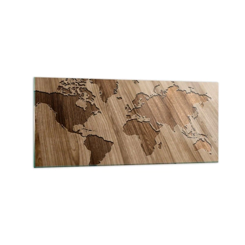 Quadro em vidro - O mundo servido na mesa - 120x50 cm