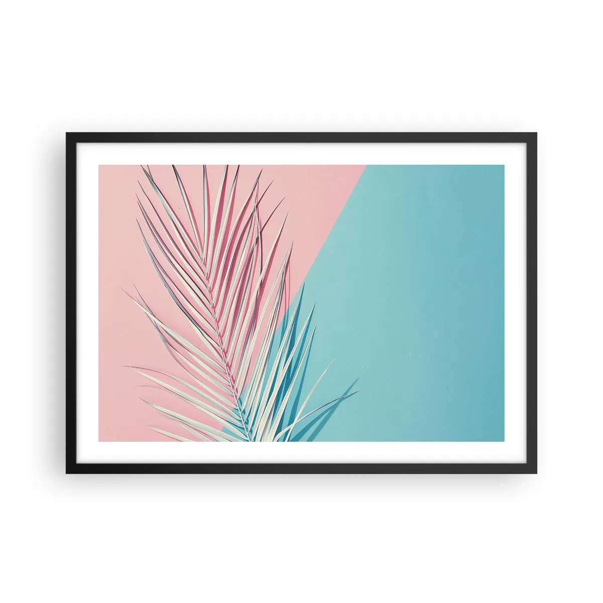 Pôster com moldura preta - Impressão tropical - 70x50 cm