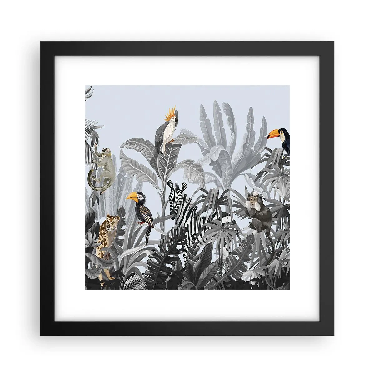 Pôster com moldura preta - Conto de fadas africano - 30x30 cm