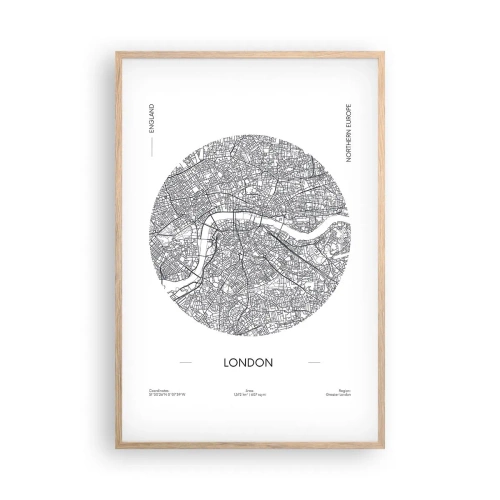 Pôster com moldura de carvalho claro - Anatomia de Londres - 61x91 cm