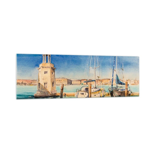 Quadro em vidro - Lagoa ensolarada - 160x50 cm