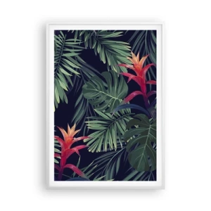 Pôster em moldura branca - Queimar em verde - 70x100 cm