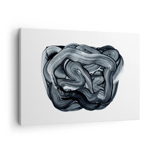 Quadro em tela - Composição abstrata em tons de cinza - 70x50cm - Não é assim tão simples - Decoração de parede moderna para a sala de estar e quarto ARTTOR