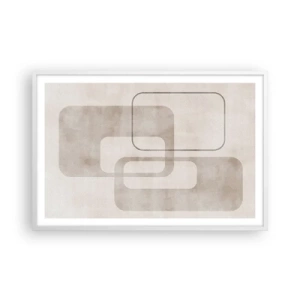 Pôster em moldura branca - Argamassa geométrica - 91x61 cm