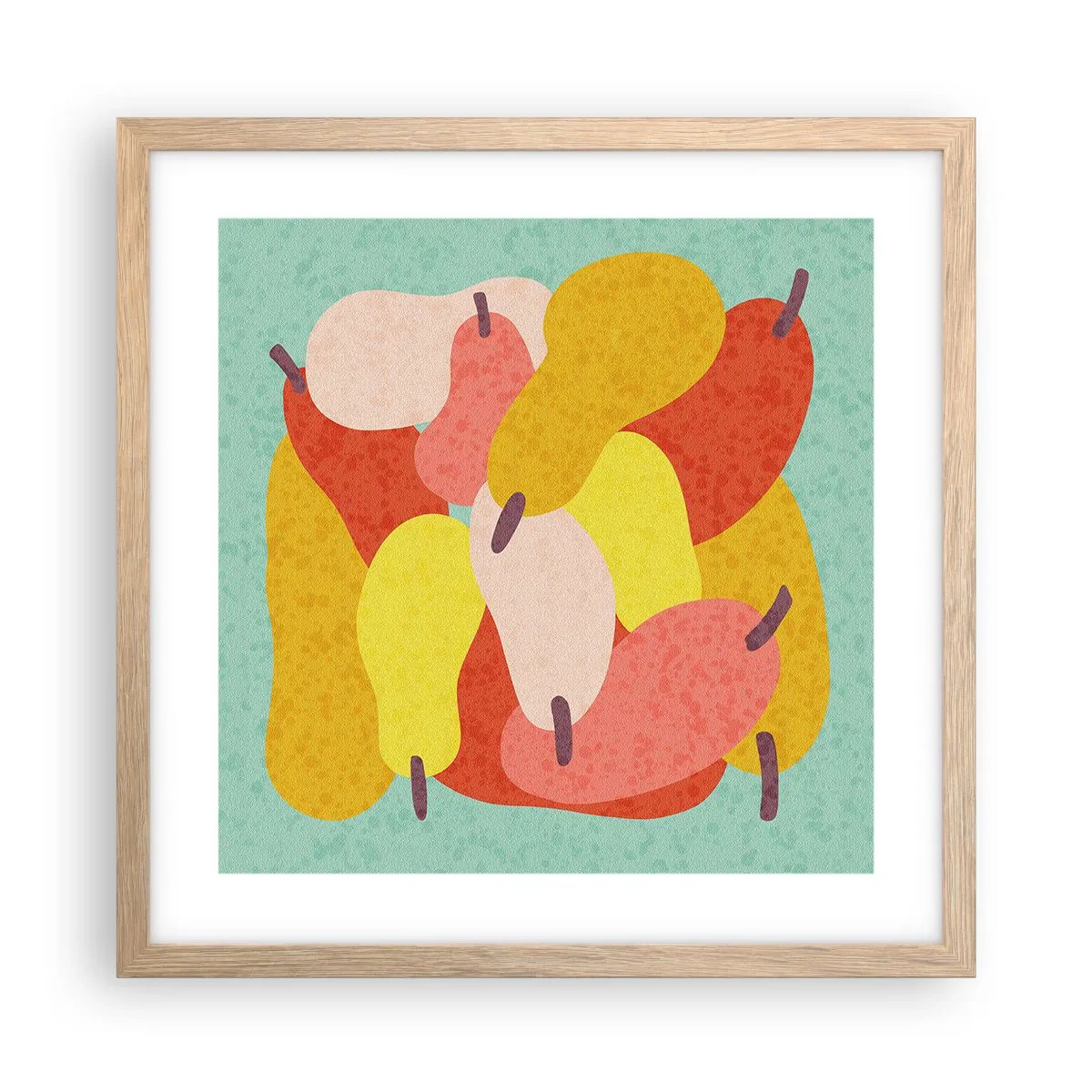 Pôster com moldura de carvalho claro - Experimente o sol de verão - 40x40 cm