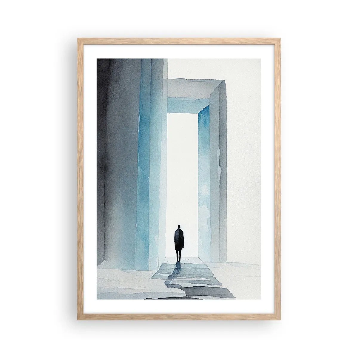 Pôster com moldura de carvalho claro - Viva sem limites - 50x70 cm