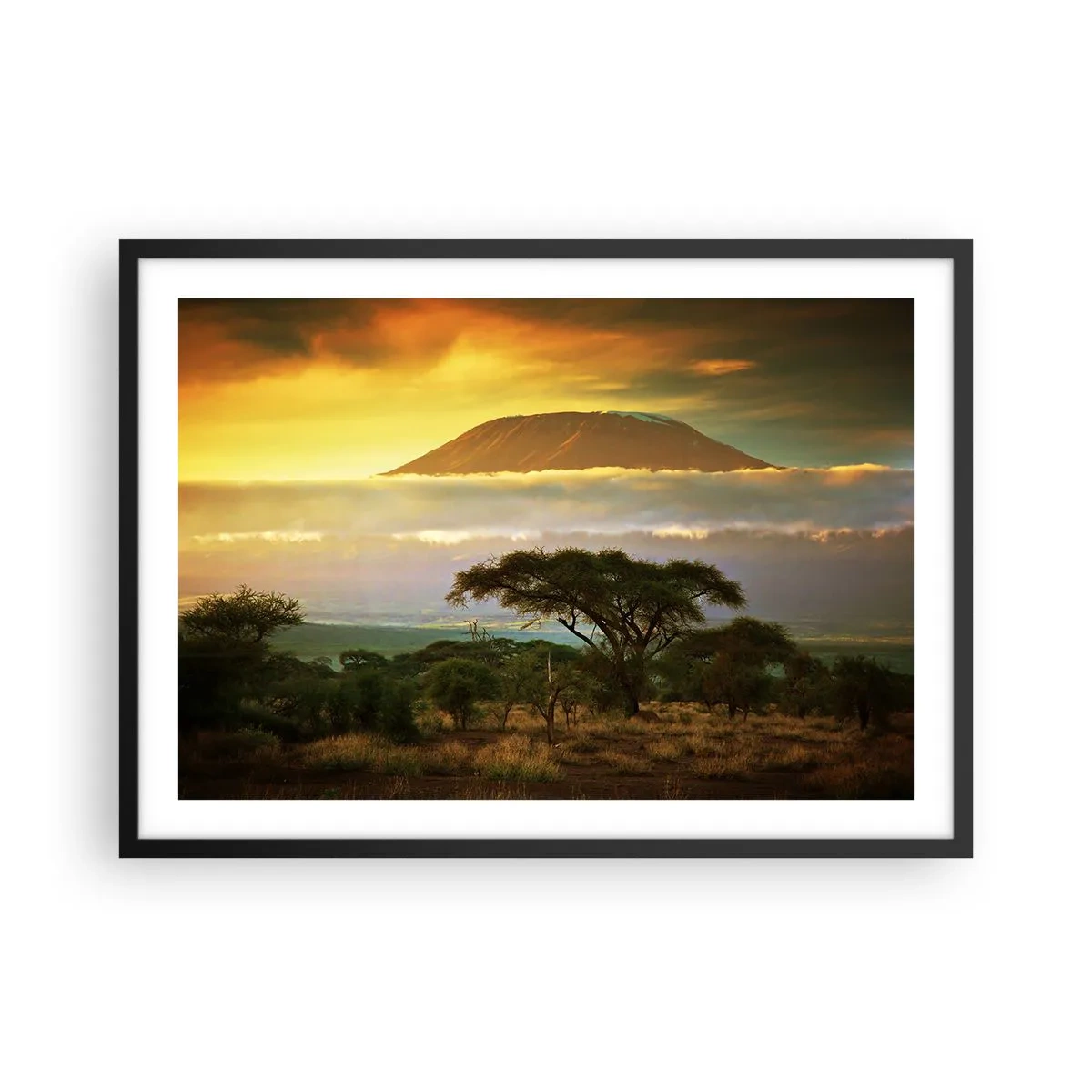 Pôster com moldura preta - O sonho do viajante - 70x50 cm