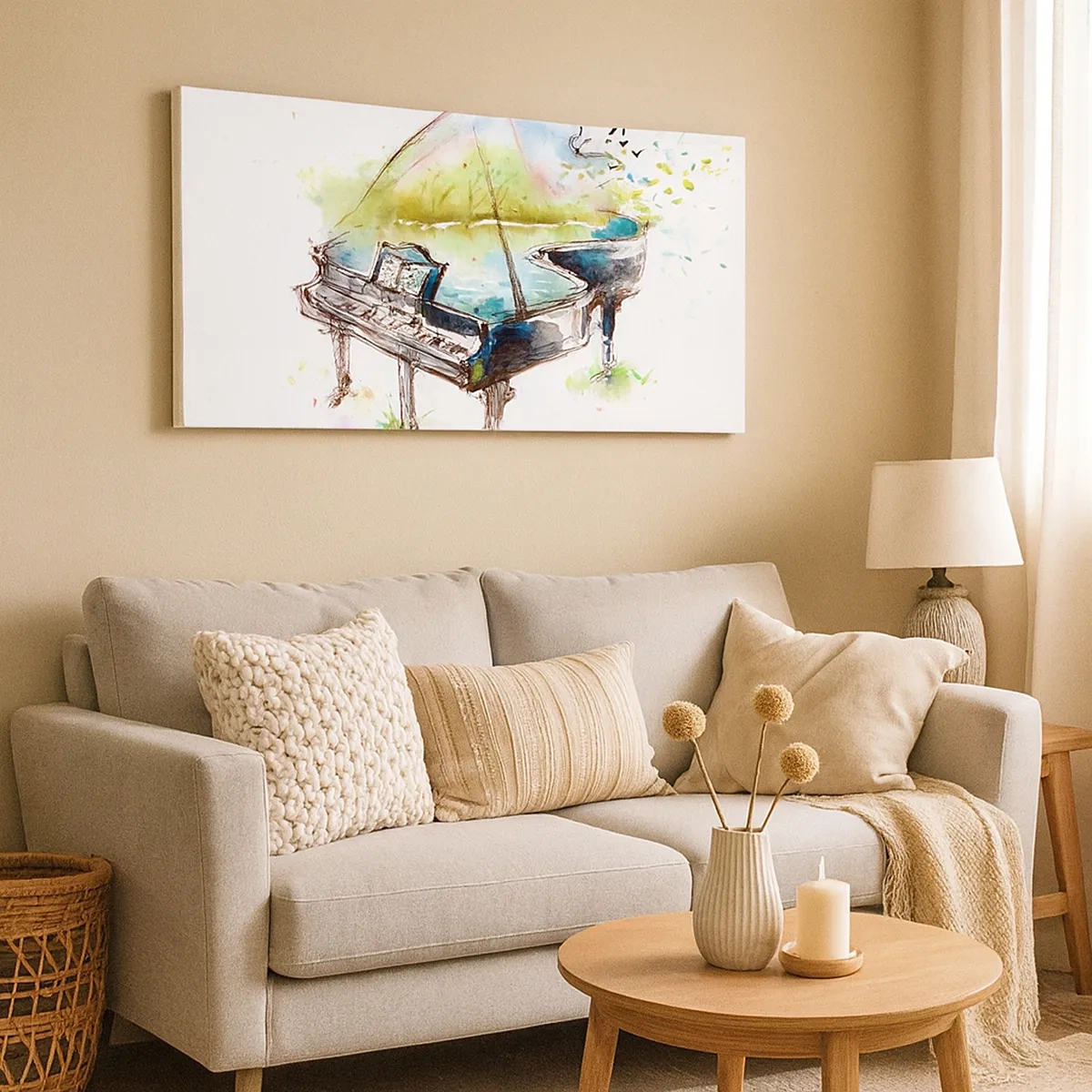 Quadro em tela - Encantado pela música - 30x30 cm