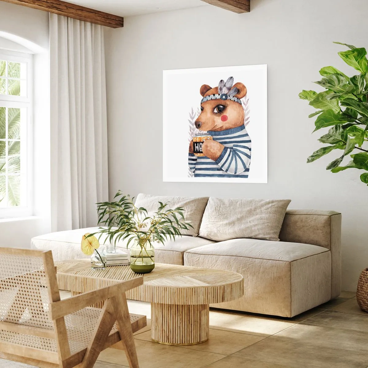 Pôster - Doce ursa - 60x60 cm