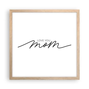 Pôster com moldura de carvalho claro - Uma grande emoção - 40x40 cm