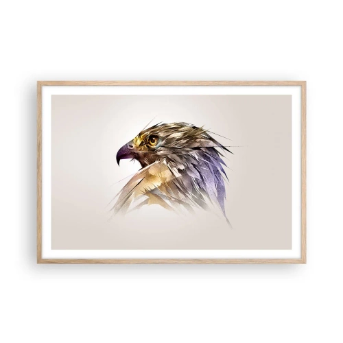 Pôster com moldura de carvalho claro - Retrato de um guerreiro - 91x61 cm