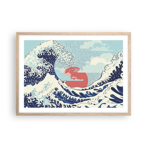 Pôster com moldura de carvalho claro - Das inspirações japonesas - 70x50 cm