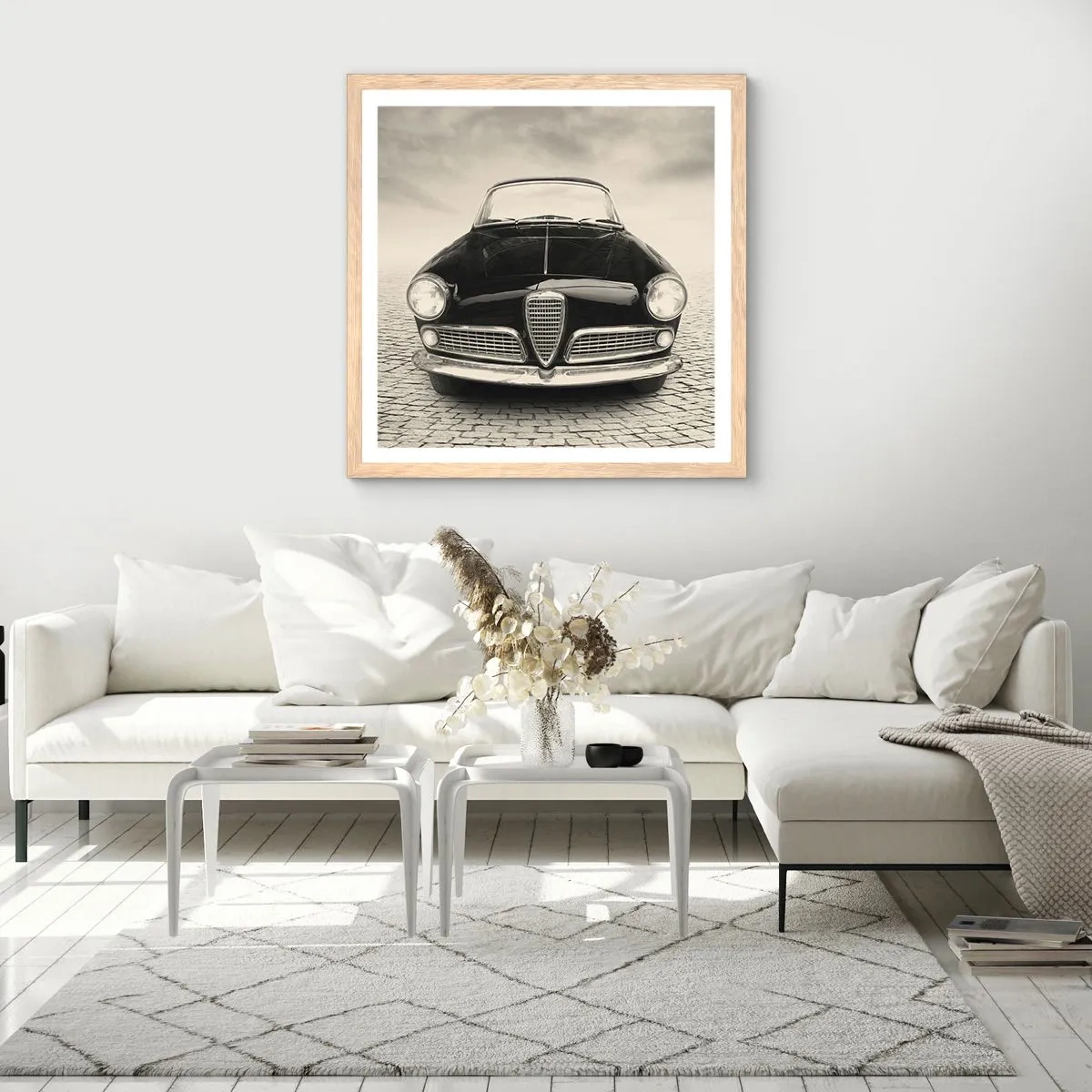 Pôster com moldura de carvalho claro - E como não me amar? - 50x50 cm