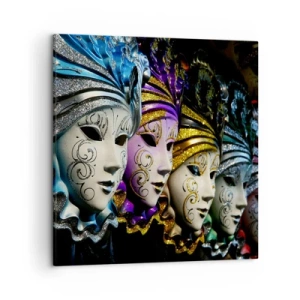 Quadro em tela - Mistério em ouro e prata - 50x50 cm