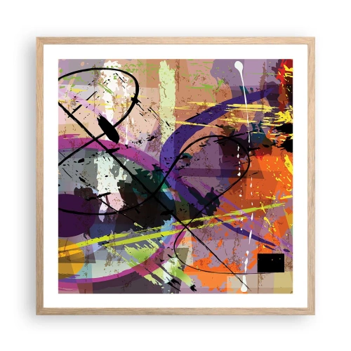 Pôster com moldura de carvalho claro - Pode ir direto ou ao redor - 60x60 cm