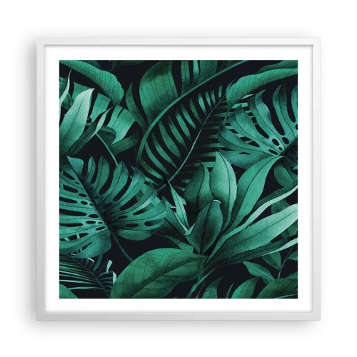 Pôster em moldura branca - A profundidade da vegetação tropical - 60x60 cm
