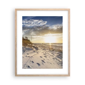 Pôster com moldura de carvalho claro - Um convite para um passeio - 40x50 cm