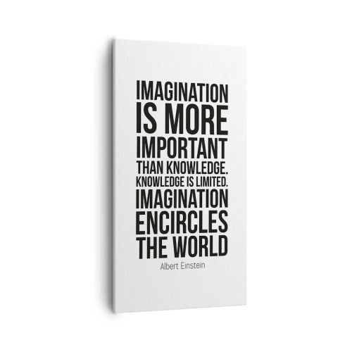 Quadro em tela - Einstein sobre o poder da imaginação - 55x100 cm