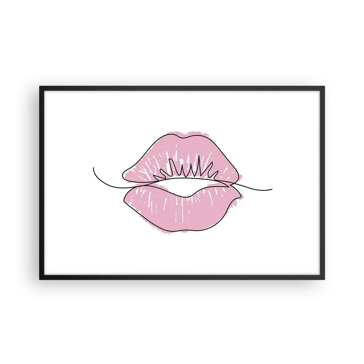 Pôster com moldura preta - Pronto para beijar? - 91x61 cm