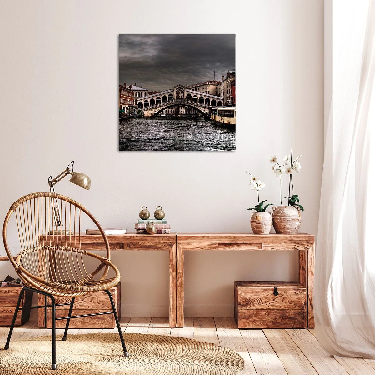 Quadro em tela - A promessa de uma noite em Veneza - 40x40 cm