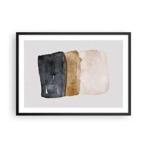 Pôster com moldura preta - Composição das cores da terra - 70x50 cm
