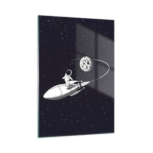 Quadro em vidro - Surfista espacial - 50x70 cm