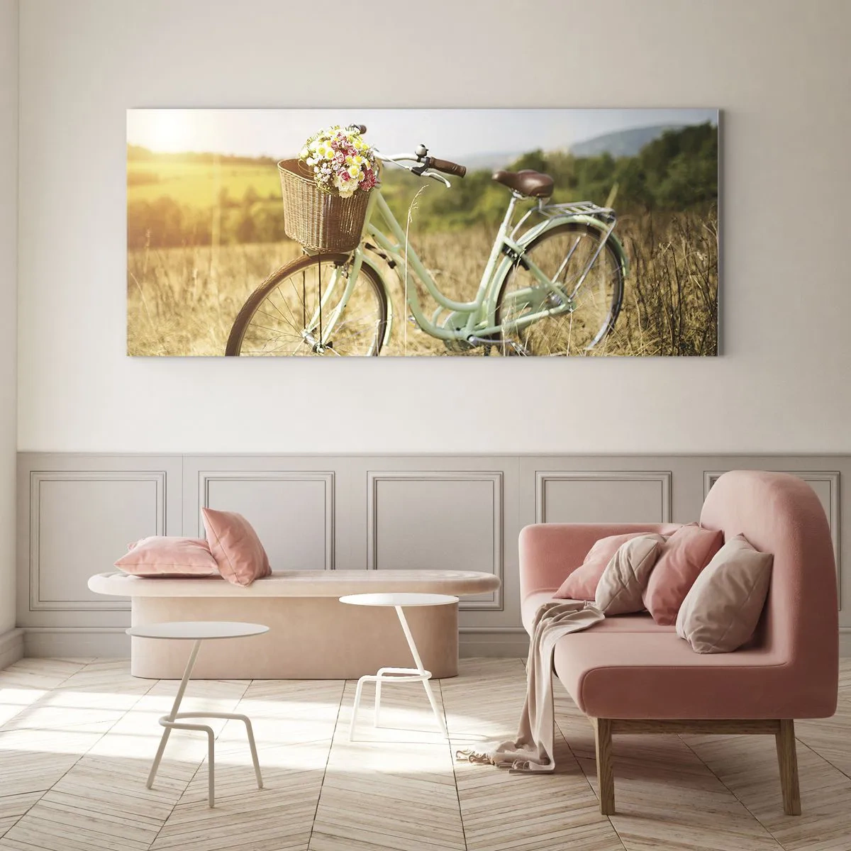 Quadro em vidro - Vou ficar aqui por um tempo - 100x40 cm