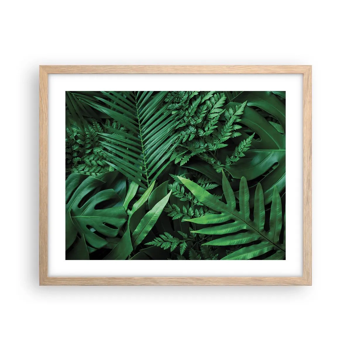 Pôster com moldura de carvalho claro - Envolto em verde - 50x40 cm