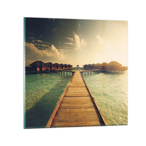 Quadro em vidro - Um convite caloroso - 60x60 cm