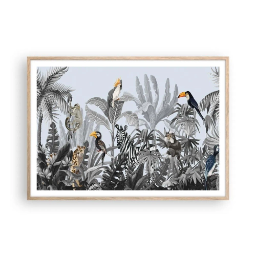 Pôster com moldura de carvalho claro - Conto de fadas africano - 100x70 cm