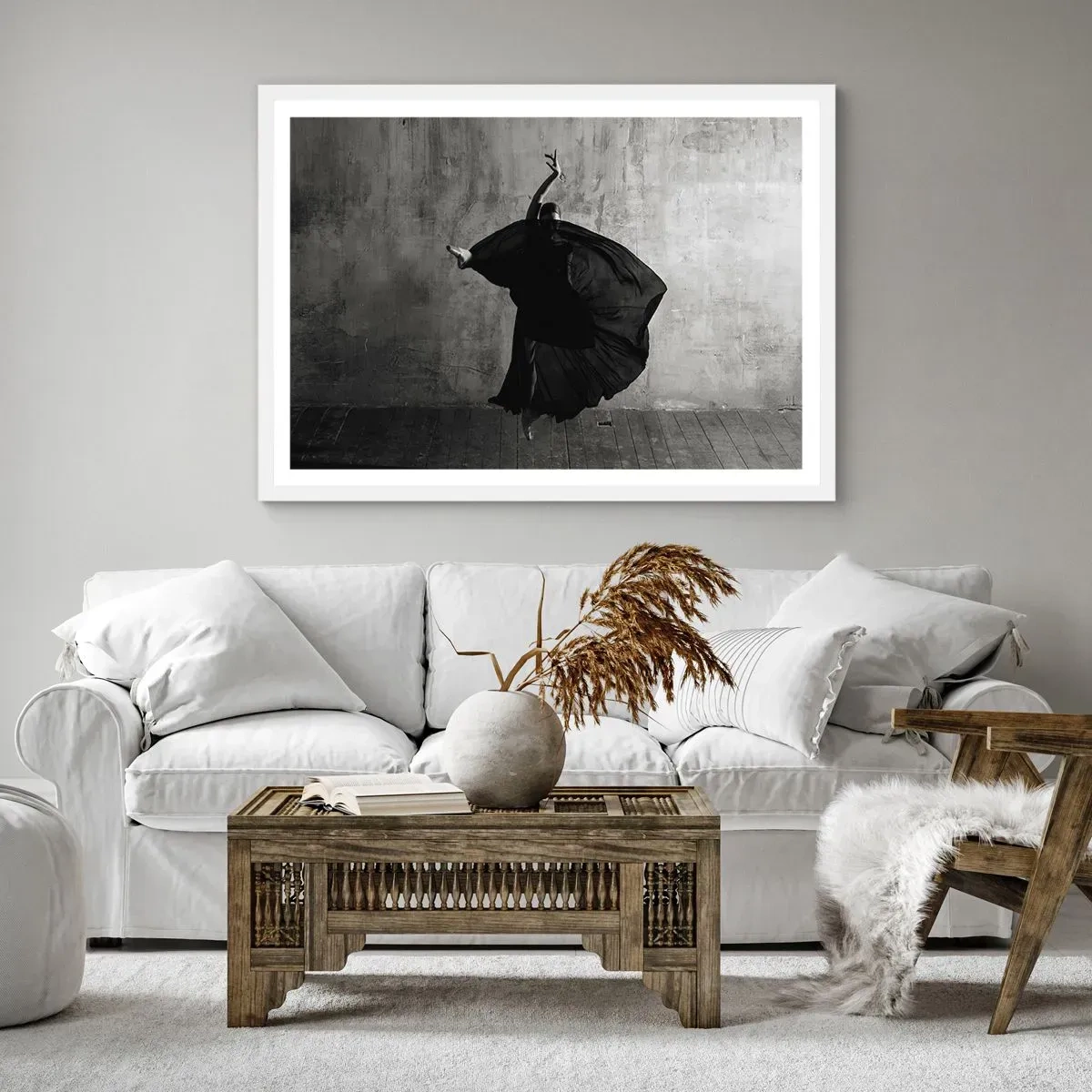 Pôster em moldura branca - Cheio de paixão - 70x50 cm