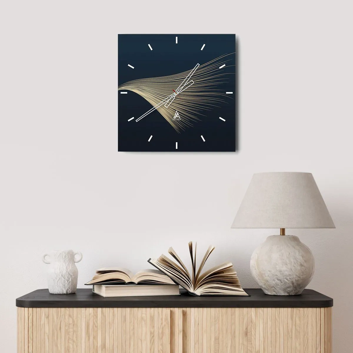 Relógio de parede - Relógio em vidro - Como o cabelo de um anjo - 30x30 cm