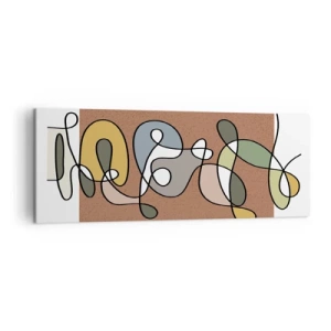 Quadro em tela - Abstração que vale a pena sorrir - 140x50 cm