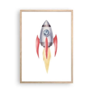 Pôster com moldura de carvalho claro - Mais alto, mais rápido e mais longe - 50x70 cm
